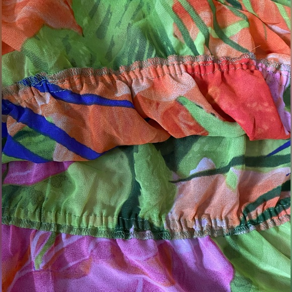 Lane Bryant Tunic Top Blouse Cover Up Floral Hawaiian Print Sheer Size 16 - Picture 10 of 11